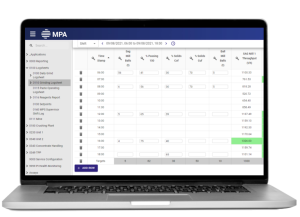 mpa logsheets on a laptop