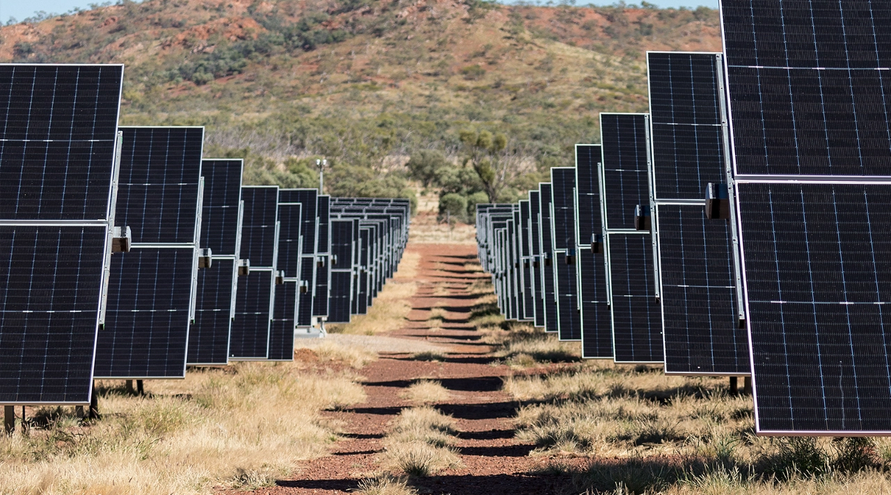 Solar panels at Dugald River Solar Farm