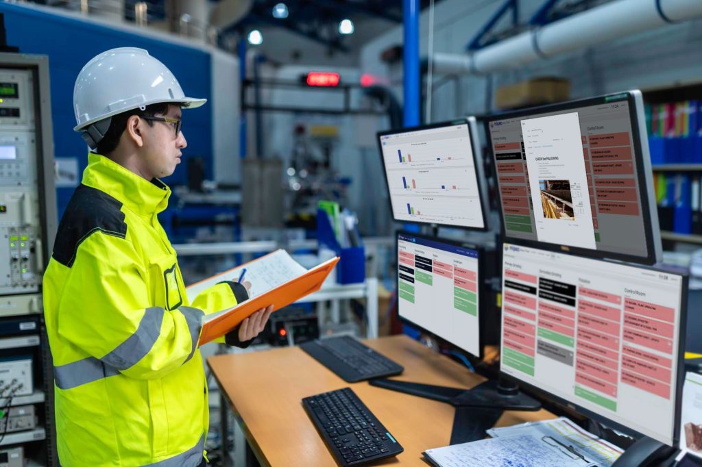 Man using TCard in control room