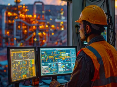 Control room operator in a mineral processing concentrator - OT in mining